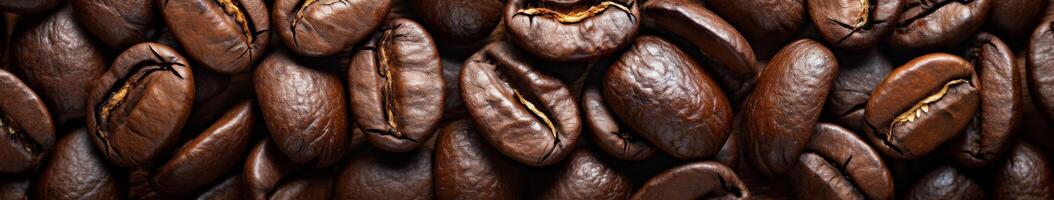 AI generated Close-up of roasted coffee beans for ads, design projects, and text backgrounds. photo