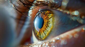 AI generated Human eye close-up, pupil and iris. AI Generated photo