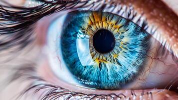 AI generated Human eye close-up, pupil and iris. AI Generated photo