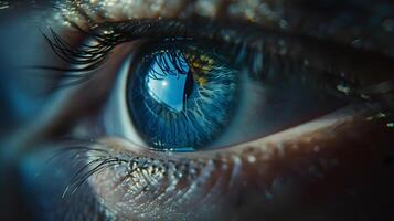 AI generated Human eye close-up, pupil and iris. AI Generated photo