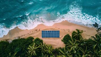 ai generado campos de solar paneles y sistemas a Produce verde electricidad. ai generado foto