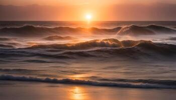 ai generado hermosa Oceano amanecer foto