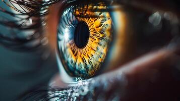 AI generated Human eye close-up, pupil and iris. AI Generated photo