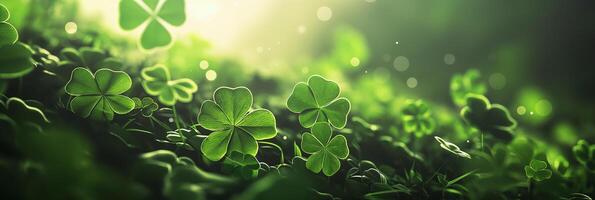 AI generated St. Patrick's Day concept clover background photo