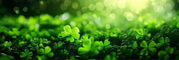 AI generated St. Patrick's Day concept clover background photo