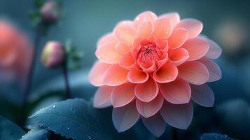 AI generated Close up of pink dahlia flower photo