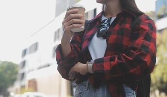 Woman travel around the world with backpack freedom and relax life concept. photo