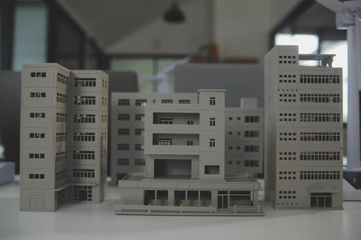 Close-up at tablet, Engineers pointing at tablet with their hands. To jointly design the use of renewable energy with wind and solar energy. Concept of using renewable energy. photo