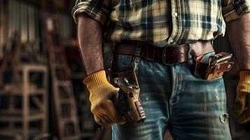 ai generado retrato de un trabajando hombre en un uniforme y un difícil sombrero. ai generado foto