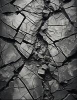 AI generated Close-up of cracked earth, highlighting the complex patterns and textures created by natural erosion processes. photo