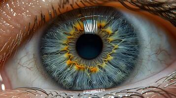 AI generated Human eye close-up, pupil and iris. AI Generated photo