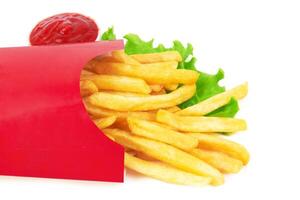 French fries on white photo