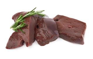 Liver fillet on white photo