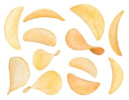 potato chips on white photo