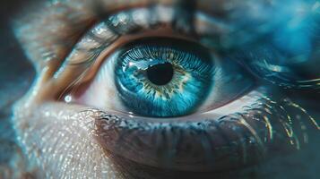 AI generated Human eye close-up, pupil and iris. AI Generated photo