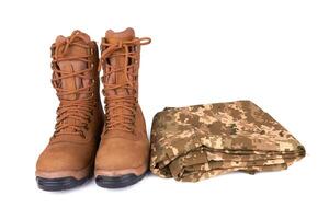 army boots on white photo