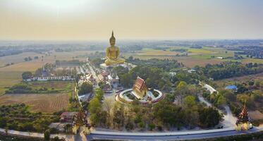 aerial view of big buddha statue in thailand photo