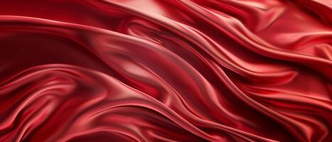 AI generated Luxury smooth red silky wave with multi layers texture. Vibrant smooth bright color gradient. photo