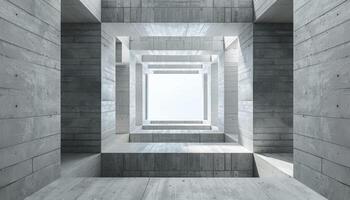 AI generated Isometric square bottom view from inside building. photo