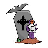 Illustration of scary grave vector