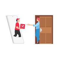 Illustration of delivery man vector