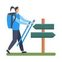 Illustration of hiking vector