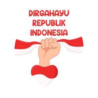 ilustración de dirgahayu republik Indonesia vector