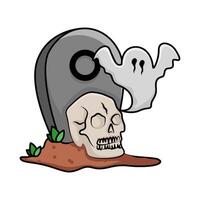 Illustration of scary grave vector