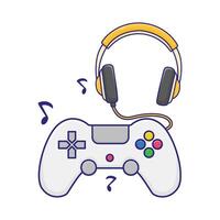 Illustration of headphone with game console vector