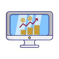 Illustration of online investment vector