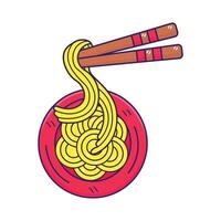 ilustración de fideos vector