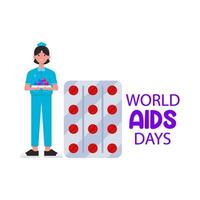 Illustration of world aids day vector