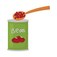 Illustration of canned red bean vector