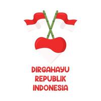 ilustración de dirgahayu republik Indonesia vector