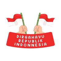 ilustración de dirgahayu republik Indonesia vector