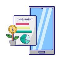 Illustration of online investment vector