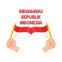 ilustración de dirgahayu republik Indonesia vector