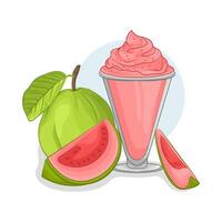 ilustración de guayaba jugo vector