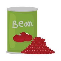 Illustration of canned red bean vector