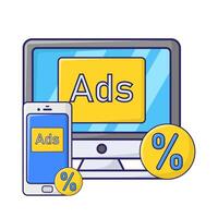 Illustration of online advertising vector