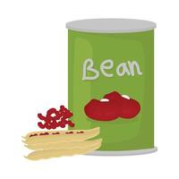 Illustration of canned red bean vector