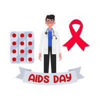 Illustration of world aids day vector