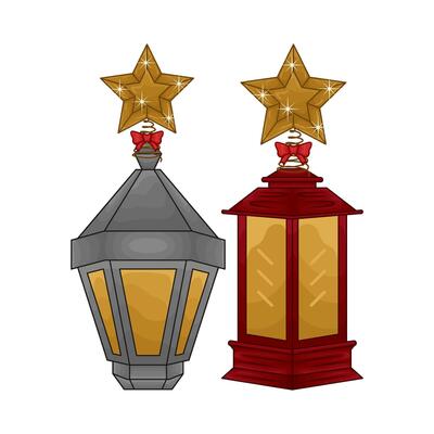 Illustration of Christmas lamp