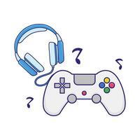 Illustration of headphone with game console vector