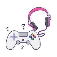 Illustration of headphone with game console vector