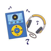 Illustration of mp3 player with headphone vector