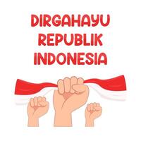 ilustración de dirgahayu republik Indonesia vector