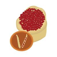 Illustration of red bean vector