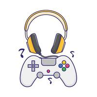 Illustration of headphone with game console vector