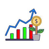 Illustration of investment graph vector